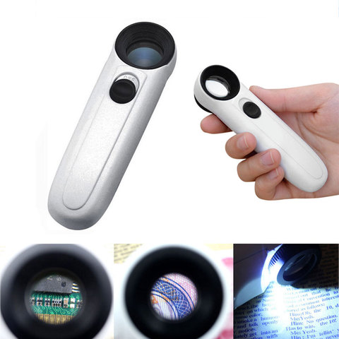 40x 3.5mm LED Light Handheld magnifying glass Microscope Magnifier Magnifying Glass Loupe Jewelry PCB Boards repair tools ► Photo 1/6