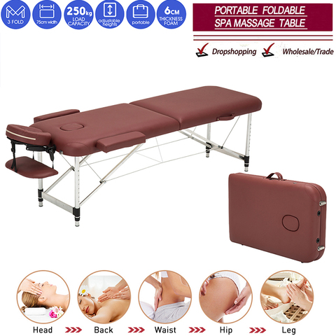 Folding Beauty Bed   Professional Portable Spa Massage Tables Lightweight Foldable with Bag Salon Furniture Aluminum alloy ► Photo 1/6