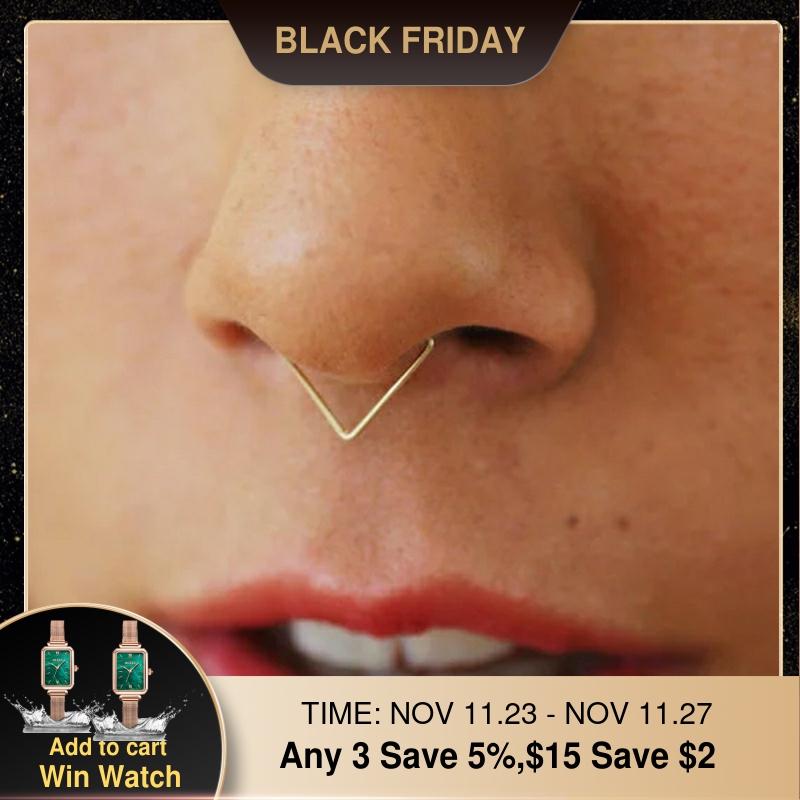 925 Silver Nose Ring Gold Filled Real Piercing Jewelry Handmade Charm Septum Hoop Boho Jewelry Real Piercing Nose Ring ► Photo 1/5