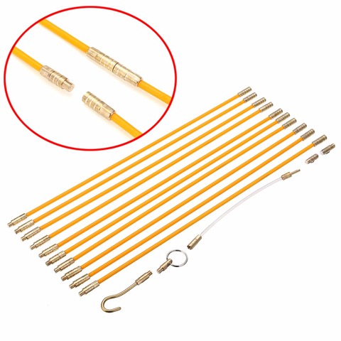 10pcs/set New Fiberglass Cable Running Rods Kit Electrical Wire Coaxial Wall Tool Electrical Wire Cable Pulling ► Photo 1/6