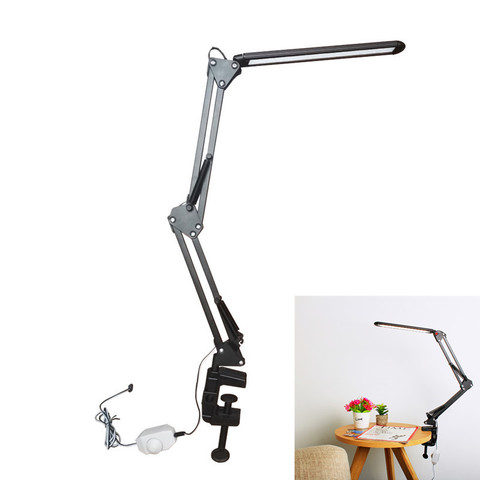 6W LED Flexible Swing Arm Clamp Mount Desk Lamp Black Table Eye Protection Light Reading Lamp for Home Office Studio DC5V ► Photo 1/1