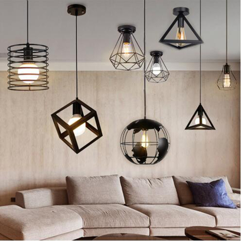 20cm Vintage Industrial Rustic Flush Mount Ceiling Light Black / White Metal Lamp Fixture Nordic Style Creative Retro Light Lamp ► Photo 1/6