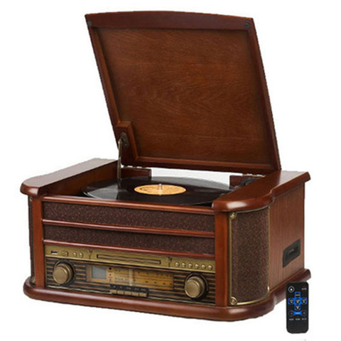 Retro phonograph Bluetooth speaker upgrade Bluetooth version audio LP vinyl record player CD vintage record player ► Photo 1/6