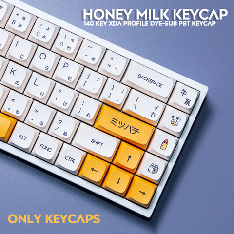 137 Key PBT Keycap DYE-SUB DSA Profile Personalized Minimalist White Honey Milk Japanese Keycap For Mechanical Keyboard ► Photo 1/6