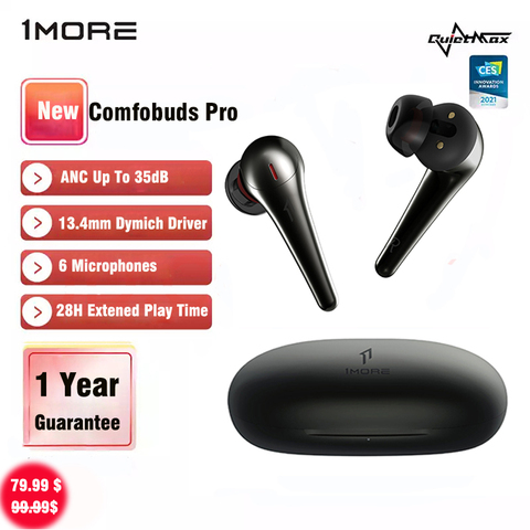 1MORE Comfobuds Pro ES901 ANC TWS Bluetooth 5.0 True Wireless Earphone With 6 Microphones 4 Models Active Noise Cancel To 35dB ► Photo 1/6