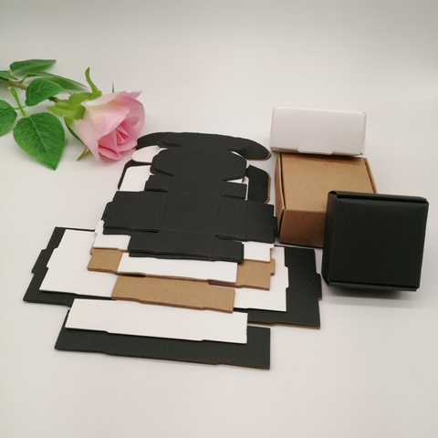 100pcs Black/White/Kraft Paper Box for Packaging Earring Jewlery Box Gift Cardboard Box Diy Jewelry Display Storage Packing Box ► Photo 1/6