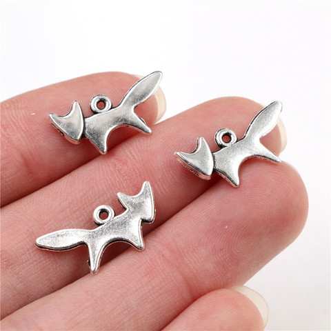 20x10mm 30pcs Antique Silver Plated Fox Handmade Charms Pendant:DIY for bracelet necklace-Q5-41 ► Photo 1/2