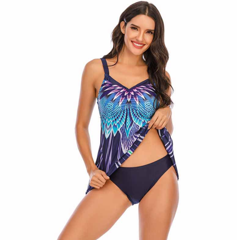 2022 Plus Size Swimwear with Dress Women Tankini Two Piece Big Girls Swim Suit Push Up Bathing Suit 5XL Super Large Beachwear ► Photo 1/6