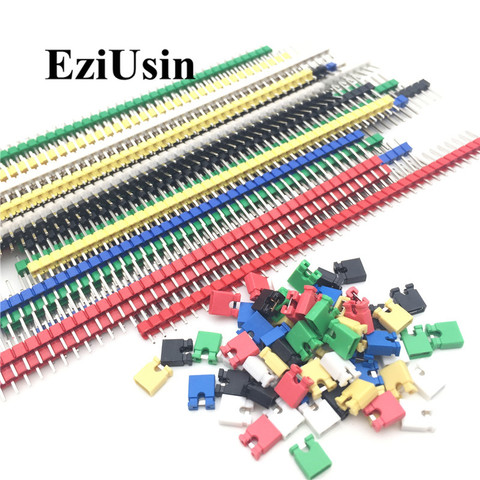 90pcs/lot 2.54 40 Pin 1x40 Single Row Male Breakable Pin Header Connector Strip & Jumper Blocks for Arduino Colorful 2.54mm ► Photo 1/6