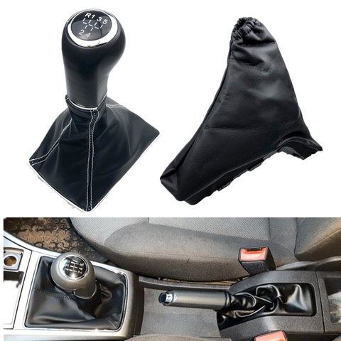 For Opel VAUXHALL ASTRA H Leather Gear Shift Knob Shifter Gaiter Boot Collar Handbrake Parking Hand Brake Boot Cover Case ► Photo 1/6