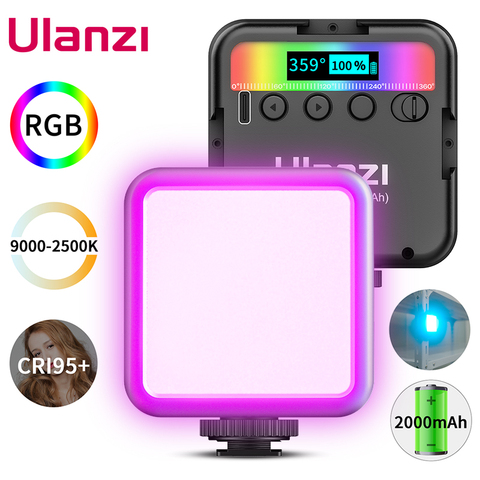 Ulanzi VL49 RGB LED Video Light 2500K-9000K With Cold Shoe Photographic Lighting Vlog Fill Light For Smartphone SLR DSLR Camera ► Photo 1/6