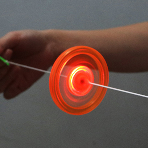 1pc Flash Pull Line Led Flywheel Hot Fire Wheel Glow Flywheel Whistle Creative Classic toys for Children Gift ► Photo 1/4