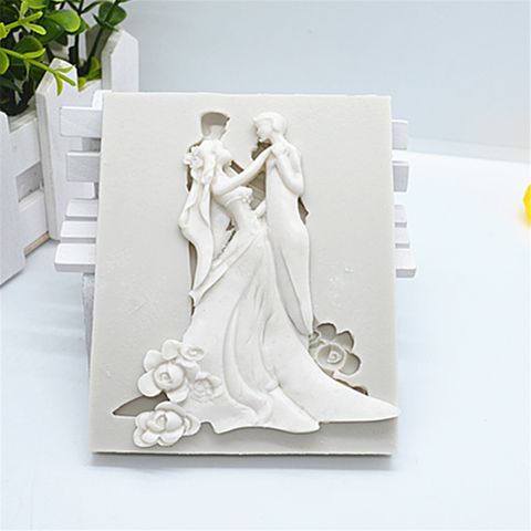 Luyou DIY Wedding Dress Silicone Resin Molds Fondant Cake Decorating Tools Bride And Groom Kitchen Baking Accessories  FM1409 ► Photo 1/5