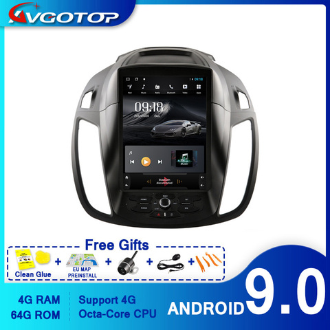 AVGOTOP Android 9.0 Tesla vertical screen AUTO DVD GPS car radio for Ford- Kuga 2013-2022 low version ► Photo 1/6