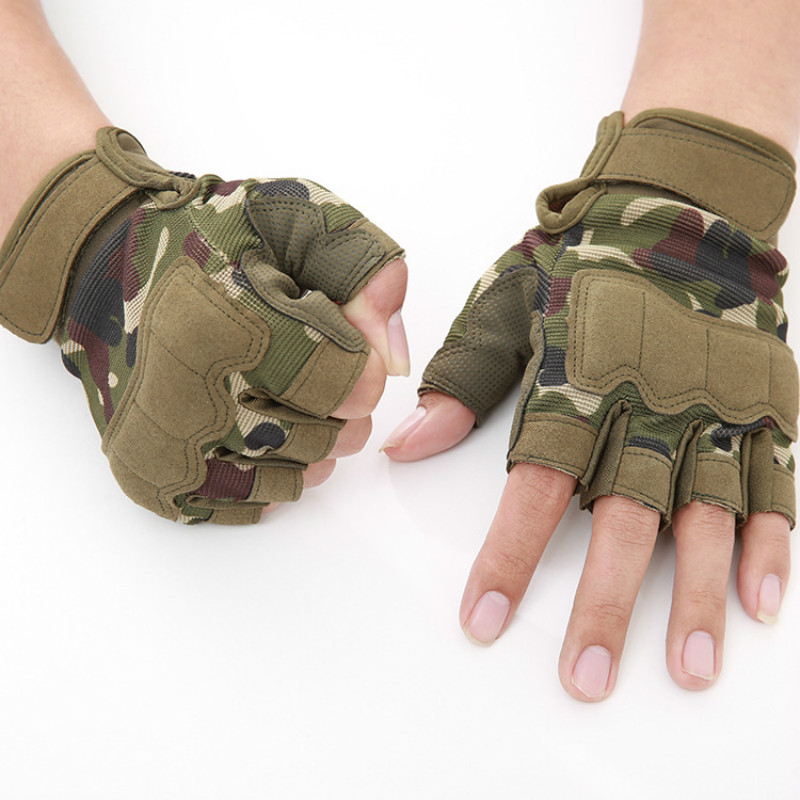 Tactical Gloves Military Shooting Gloves Fingerless Anti-Slip Bicycle Gloves Men 