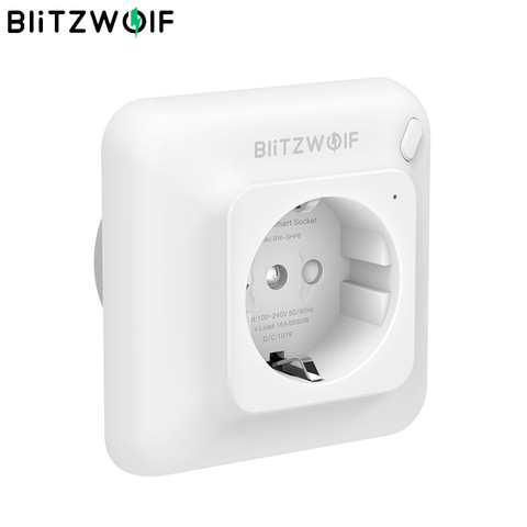 BlitzWolf BW-SHP8 3680W EU Plug WIFI Wall Socket Outlet 16A Timer Remote Control Power Monitor Work with Alexa Google Assistant ► Photo 1/6