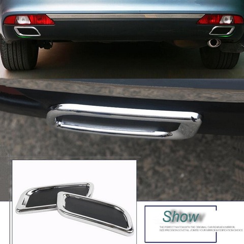 2 Pcs DIY Car Styling ABS chrome rear bumper decoration exhaust pipe tail throat Stickers For Citroen C4 C5 Elysee Accessories ► Photo 1/6