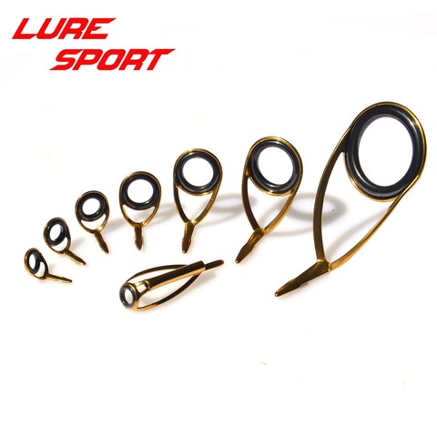 LureSport KT KL guide MN 8pcs Guide set Gold Steel frame sic ring rod guide Rod Building component Repair DIY Accessory ► Photo 1/6