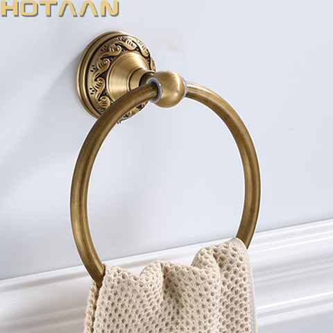 Bathroom Towel holder, Aluminium Wall Mounted Round Antique Brass Towel Ring Towel Holder Classic Bathroom Accessories13991-W ► Photo 1/6