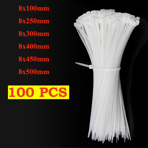 Cable Ties Assorted Self-locking Nylon 100PCS Self-locking plastic nylon tie Plastic Zip Tie cable tie Loop Wire Wrap Zip Ties ► Photo 1/4