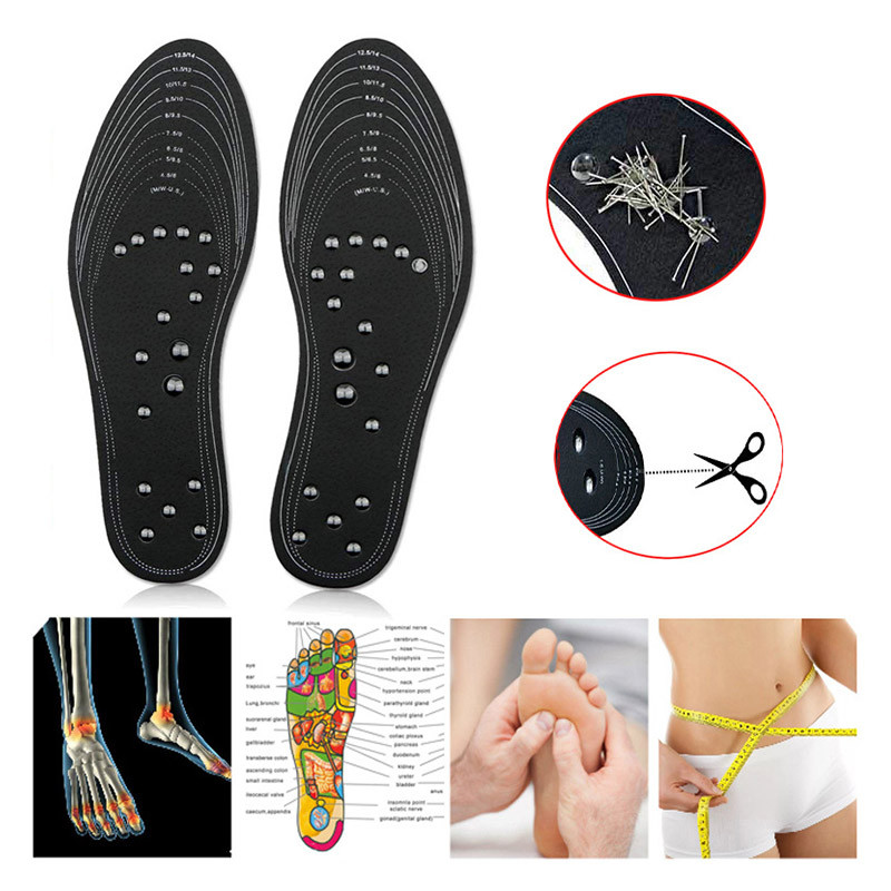 Acupressure Burn Fat Insoles Detox Slimming Magnetic Foot Point Therapy Insole 