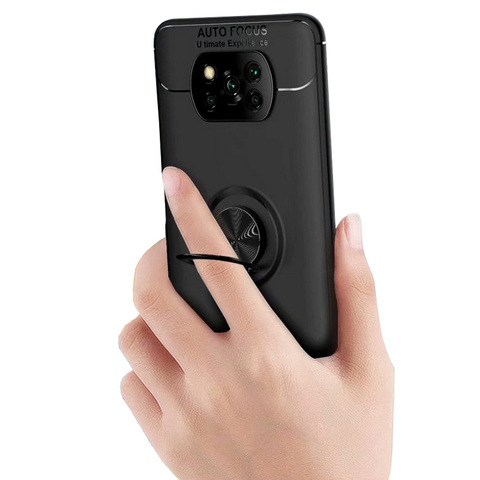 Luxury Silicone case For POCO X3 case POCO X 3 NFC phone Cover For Poco F2 Pro POCO M2 Pro Finger Ring Holder ► Photo 1/6