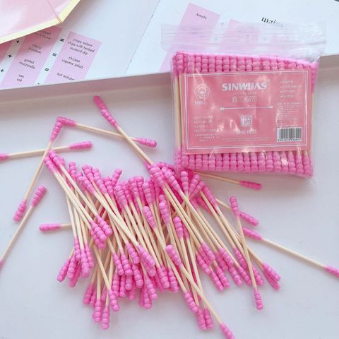 100 Pcs/Pack Pink Double Head Cotton Swab Sticks Female Makeup RemoverCotton Buds Tip For Medical Nose Ears Cleaning ► Photo 1/6