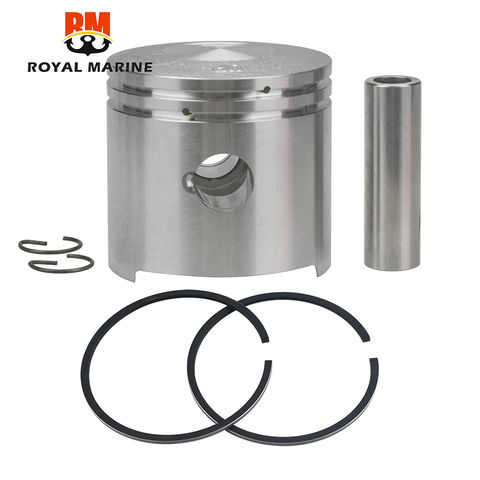 Piston and Piston Ring Set (Std) For TOHATSU 2 stroke Outboard Motor M5 5HP  with Clip and Pin 369-00001-0 351-00011-0 55MM ► Photo 1/6