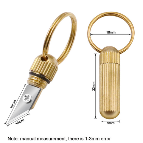 DRELD Mini Brass Capsule Pocket Knife Portable Utility Knifes Survival Knife Keychain Pendant Gadget Letter Package Opener ► Photo 1/6