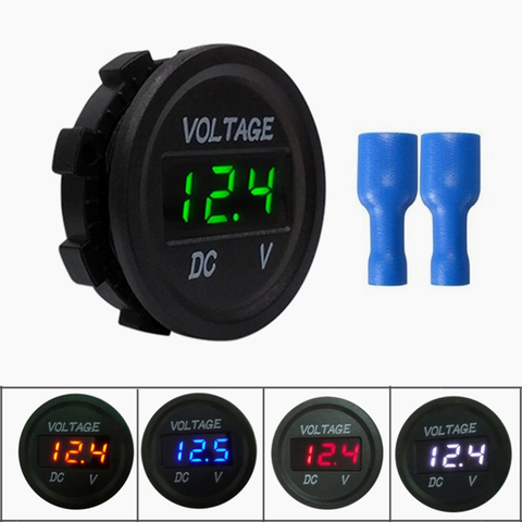 Car Motorcycle Voltmeter DC 5-48V Mini Digital WaterproofLED Panel Tester Display Round Volt Meter Gauge ► Photo 1/6