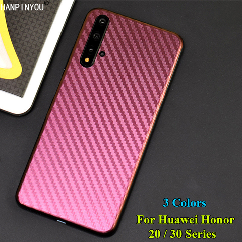 For Huawei Honor 20 30 30S Pro 20i 3D Gradient Carbon Fiber Rear Back Cover Decal Skin Protective Sticker Film Guard ► Photo 1/6