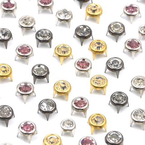50Pcs All Size Round Crystal Studs Spot Spikes Rivets Nailhead Fashion DIY Leather Craft For Shoes Clothing Bag Parts Decoration ► Photo 1/6