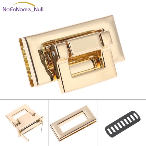 Rectangle Shape Clasp Turn Lock Twist Lock DIY Leather Handbag Bag Hardware JUL29 ► Photo 1/6