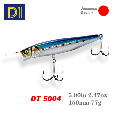 D1 Riser Bait Popper Fishing Lure 150mm 77g  85mm 20g Sinking Lure Metal Lip Sea Fishing Splash Action Hard Fake Lures DT5004 ► Photo 1/6