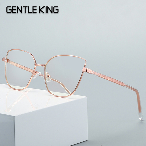GENTLE KING Anti-blue Light Metal Eyeglasses Frame Women Men Clear Lens Glasses Irregular Optical Glasses Frame ► Photo 1/6