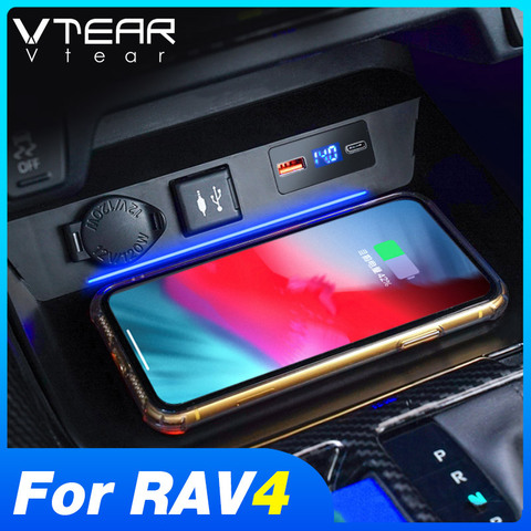 Vtear Accessories For Toyota Rav4 2022Car QI Wireless Charger Fast Charging Phone Holder Pad Car Modification Interior ► Photo 1/6
