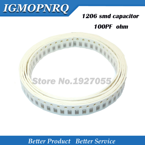 100pcs 1206 100PF 0.1NF 100P smd capacitor NPO Error 5% 50V 1206 100P 0.1NF smd capacitor ► Photo 1/1