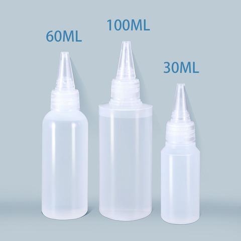 30/60/100ML Transparent Glue Bottle Portable Industrial Squeezable Sample Bottles Liquid Glue Container Sealed Refillable Bottle ► Photo 1/6