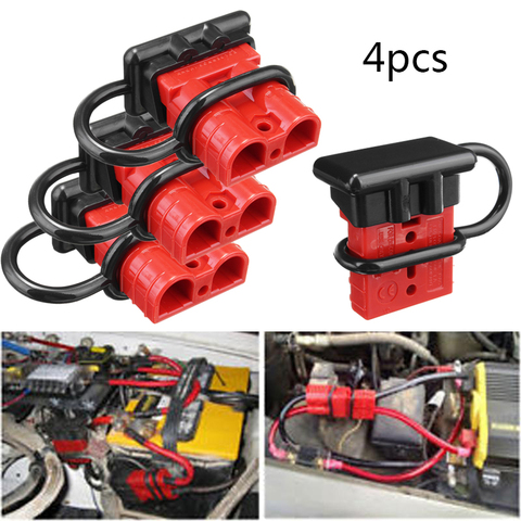 4PCS/LOT Red Color 600V 50A Battery Trailer Charge Plug Quick Connect Disconnect Tool Winch Electrical Wire Harness Connector ► Photo 1/6