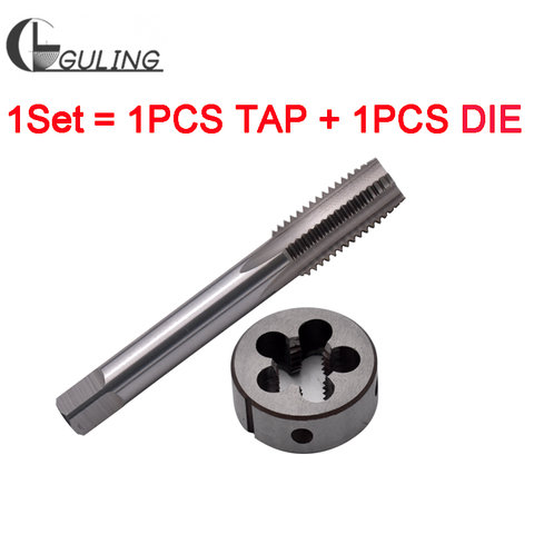 1 Set HSS Left Hand Screw tap and die set M16 M17 M18 M19 M21 M23 M25 Round dies Metric Fine Thread Straight Flute Metal taps ► Photo 1/6