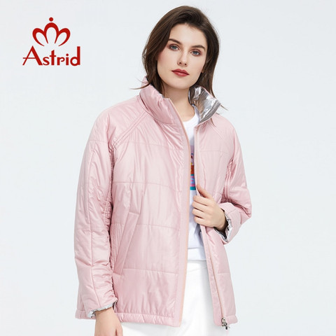 Astrid 2022 Spring Women Parka  Tide brand  Coat Warm Jacket  Thin Cotton Bright Colors  Short  Coat   Standing Collar  ZM-3053 ► Photo 1/6