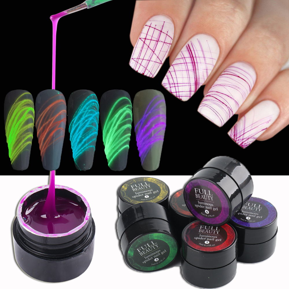 5ml Luminous Spider Gel Nail Art Line Drawing UV Gel Glow In Dark  Fluorescent Neon Pulling Silk Varnish For Nail Design GL1840-1 - Price  history & Review | AliExpress Seller - Full