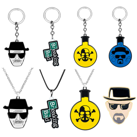 Movie Trinkets Breaking Bad BA BR Heisenberg Keychain Metal Pendant Key Ring Men Women Key Chains ► Photo 1/6