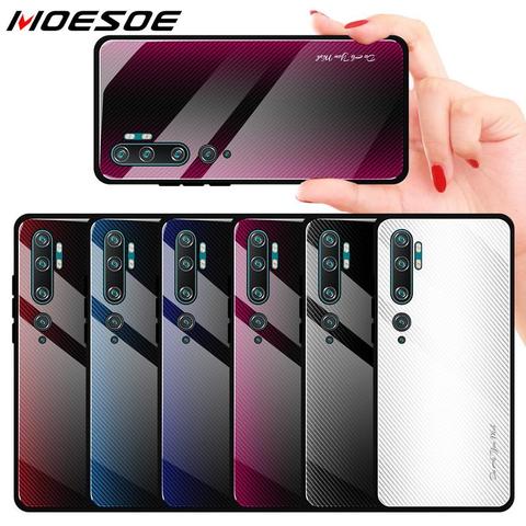 For Xiaomi Mi Note 10 Pro 9T 9 SE A3 Lite Case Carbon Fiber Texture Gradient Glass Case For Xiaomi Redmi Note 9 8T 8 Pro 7 7A 8A ► Photo 1/6