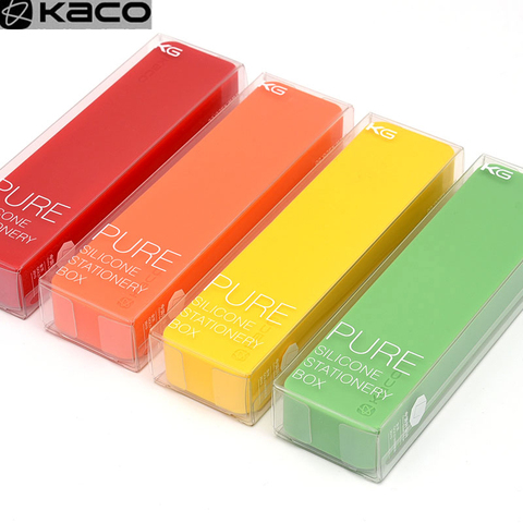 KACO Soft Stationery Box Colorful Silicone Pencil case Multi function with Color Pen Pens for Children Student Office ► Photo 1/6