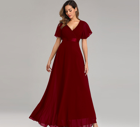 Evening Dresses XUCTHHC Elegant V-Neck Ruffles Chiffon Formal Evening Gown Party Dress Robe  vestidos de fiesta de noche A-line ► Photo 1/6