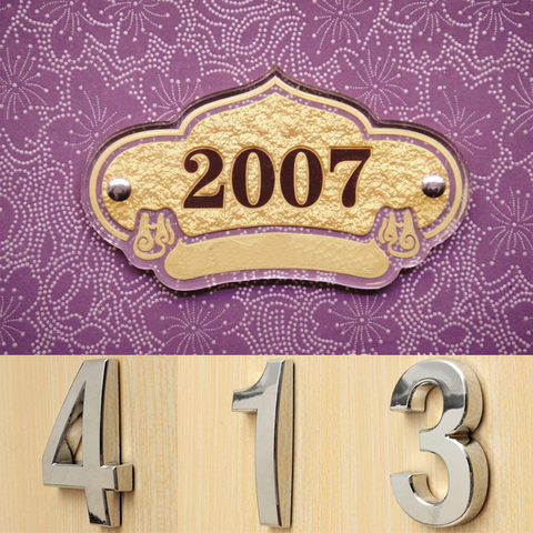 1pc 3D Self Adhesive Door Number Sign House Number Digit Apartment Hotel Office Door Address Street Number Stickers Plate Sign ► Photo 1/6