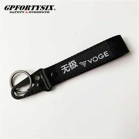 VOGE MOTO Motorcycle Keychain Nylon Fabric Short Lanyard Zinc Alloy Car Keyring Moto GP Keychain Gift Motorcycle Fans Souvenir ► Photo 1/4