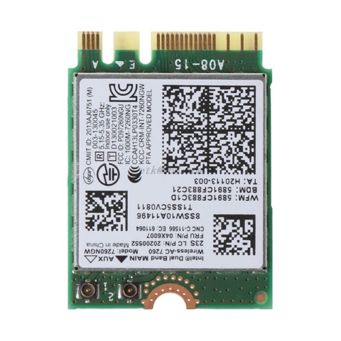 For ThinkPad X240 T440 T540P L440 L540 W540 5G WiFi Dual Band 7260NGW AC FRU:04X6007 Wireless Adapter Card Converter ► Photo 1/6