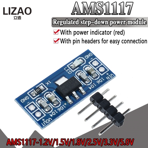 AMS1117 1.2V 1.5V 1.8V 2.5V 3.3V 5V power supply module AMS1117-5.0V power module AMS1117-3.3V ► Photo 1/6